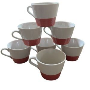 7 Jackson China Mauve And White Coffee Cups